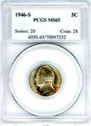 1946-S Jefferson Nickel in PCGS MS65