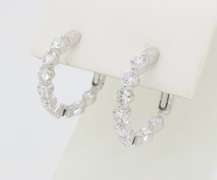 Inside-Out Diamond Hoop Earrings made in 14k White Gold