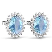 14 Kt White Gold Aquamarine Earrings