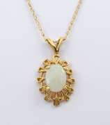 14k Opal Pendant with Necklace