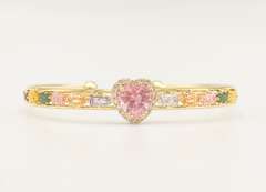 18kt Gold Plated Sterling Silver Gemstone Bangle Bracelet