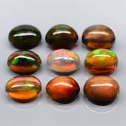 Beautiful 5.24ct 9 piece Ethiopian black opal set