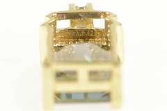 14K Yellow Gold Emerald Cut Mystic Topaz Diamond Accent Pendant
