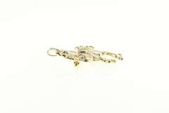 14K Yellow Gold Diamond Sapphire Ruby Carousel Horse Pendant