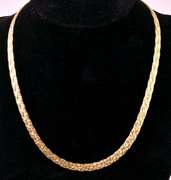 Intricate Braided Herringbone Chain in 14K Yellow Gold