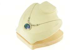 Sterling Silver Malachite Included Lapis Oval Cabochon Necklace