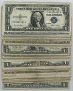 Great lot of 63 Small Size Silver Certificates from 1935 & 1957