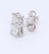 Dazzling White Gold Princess Cut Diamond Stud Earrings