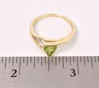 Delightful Peridot and Diamond Ring in Yellow Gold