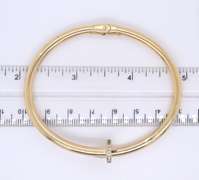 Fabulous Yellow Gold Nail Style Bangle Bracelet with Diamonds