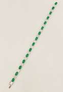 Beautiful 18kt Solid White Gold, Emerald, & Diamond Bracelet