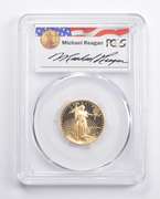 PR69DCAM 1988-P $10 American 1/4 Oz Gold Eagle Reagan Legacy Sign PCGS