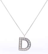 Brilliant White Gold Diamond Initial D Pendant on Chain