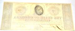 $5 Uncirculated Jan 15 th 1862 State of Georgia Note