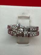 CERTIFIED 14K WHITE GOLD AND DIAMOND WEDDING SET