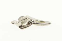 14K White Gold Diamond Solitaire Swirl Twist Simple Pendant