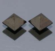 Square cut 2.55ct midnight olive green Tourmaline pair