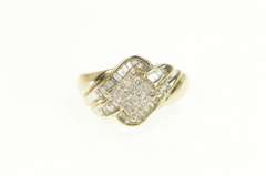 10K Yellow Gold 1.00 Ctw Invisible Set Diamond Engagement Ring