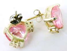 Sterling Pink Quartz Heart Earrings