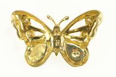18K Yellow Gold Natural Opal Inlay Diamond Butterfly Statement Pendant