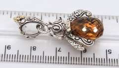 925 Sterling Silver Signed Quartz Fly Pendant