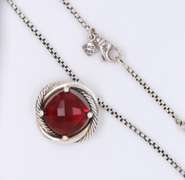 David Yurman Infinity Garnet Pendant on Chain