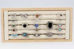 Sterling Silver Ring Assortment Various Sizes & Styles (20 Ring Lot)