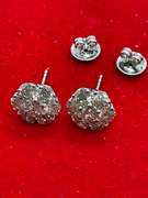 certified 14k white gold and diamond studs