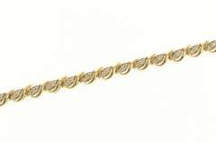 10K Yellow Gold 1.00 Ctw Wavy Link Classic Vintage Tennis Bracelet
