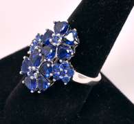 Sterling Silver Spinel Flower Cocktail Ring, Sterling