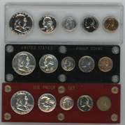 3 1956 Gem 5-pc Proof Sets all in custom holders