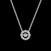 Cute platinum over 925 sterling silver with dancing stone pendant