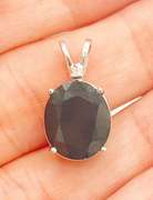 14kt Gold, Blue Sapphire, & Diamond Pendant