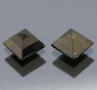 Square cut 2.22ct midnight olive green Tourmaline pair