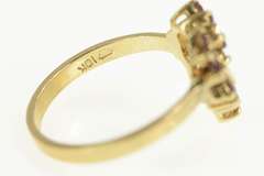 10K Yellow Gold Ruby Diamond Curvy Heart Love Symbol Ring