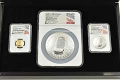 PF70 2019 Apollo 11 $1 $5 Gold Silver 5 Oz Commem. Set Everhart NGC
