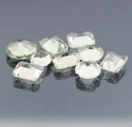 Gem grade 25.88ct multi-faceted green Quartz set