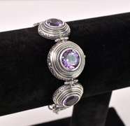 Sterling Bracelet With Amethysts