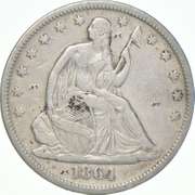 1864-S Seated Liberty Half Dollar
