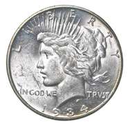 1934-D Peace Silver Dollar