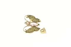 14K Yellow Gold Pink & White Cubic Zirconia Butterfly Single Earring