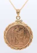 Incredible Francs 20 1895 Coin in Rope Bezel on Chain