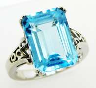 Sterling Ring with Large Blue Topaz, Size7