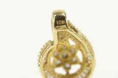 10K Yellow Gold 0.50 Ctw Diamond Flower Cluster Halo Pendant