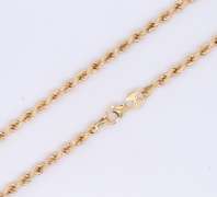 Popular Yellow Gold Rope Chain Necklace