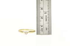 14K Yellow Gold Diamond Round Solitaire Classic Promise Ring