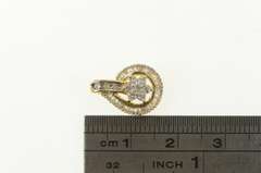 10K Yellow Gold 0.50 Ctw Diamond Flower Cluster Halo Pendant