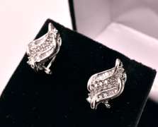 Lavish Diamond Earrings in 14K White Gold