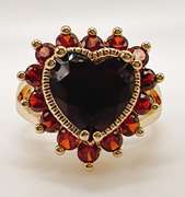 22kt Gold Plated Garnet Cocktail Ring