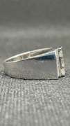 STUNNING BAGUETTE THREE ROW 14K WHITE GOLD RING